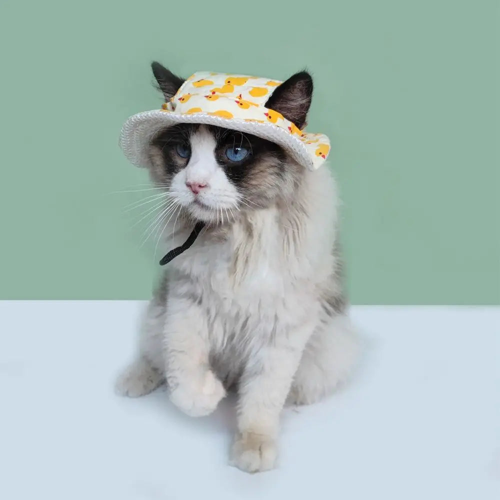 High-Quality Breathable Dog Sunshade Hats Adjustable Cat Sunscreen Hat Pet Sun Hat Fisherman Hat Outdoor Travel Dog Supplies