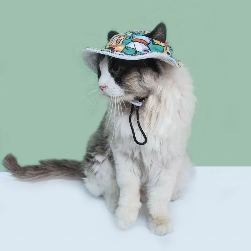 High-Quality Breathable Dog Sunshade Hats Adjustable Cat Sunscreen Hat Pet Sun Hat Fisherman Hat Outdoor Travel Dog Supplies