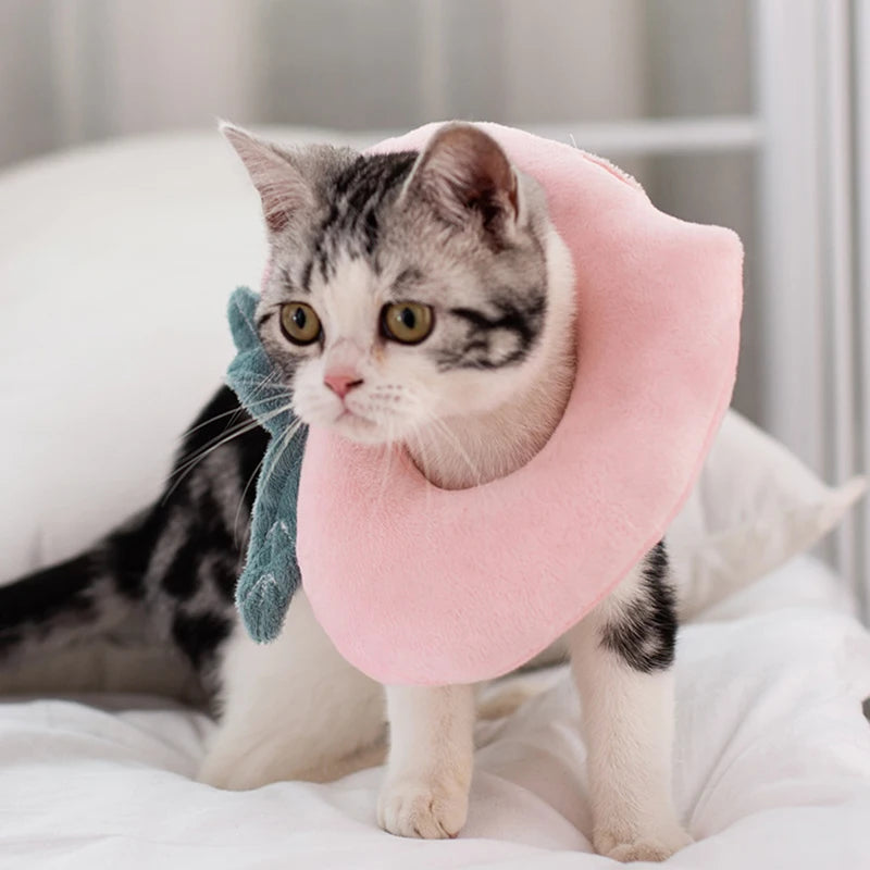 Soft Toast Avocado Shaped Cotton Pet Elizabethan Collar Dog Cat Adjustable Wound Healing Collar Prevent Bite Neck Ring for Pets
