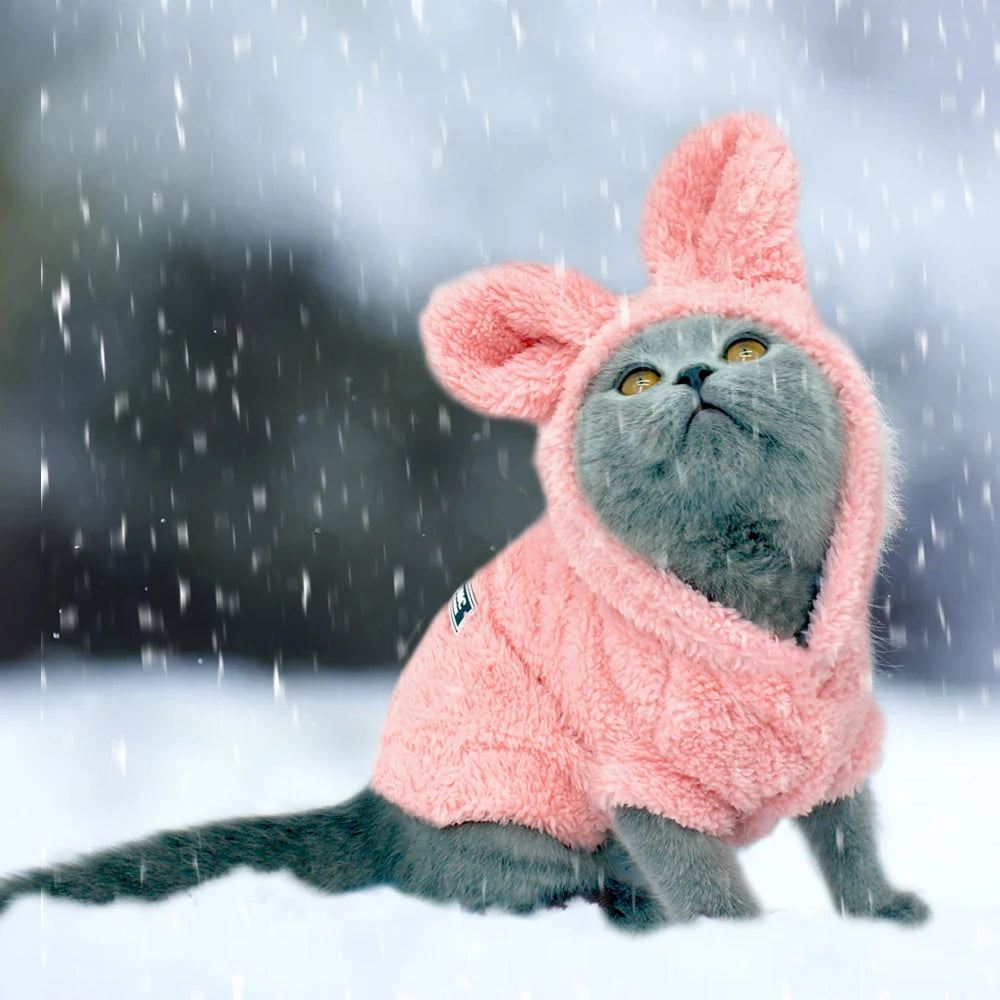 Warm Cat Clothes Winter Pet Puppy Kitten Coat Jacket for Small Medium Dogs Cats Chihuahua Yorkshire Clothing Costume Pink S-2XL
