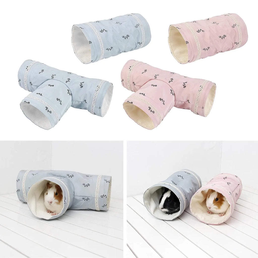 Mini Hamster Guinea Pig Tunnel 2-Way/3-Way Toy Pet Cages Hedgehog Tube House Cave Small Animals Rat Mouse Toy Pet Supplies