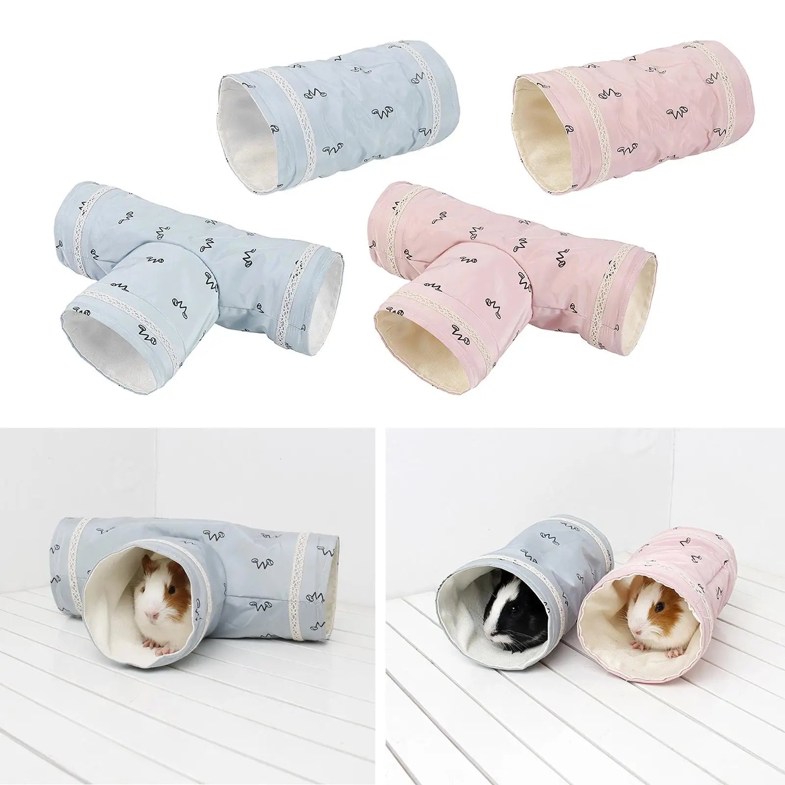 Mini Hamster Guinea Pig Tunnel 2-Way/3-Way Toy Pet Cages Hedgehog Tube House Cave Small Animals Rat Mouse Toy Pet Supplies